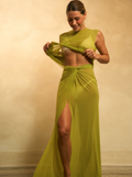Amara Top & Skirt Green