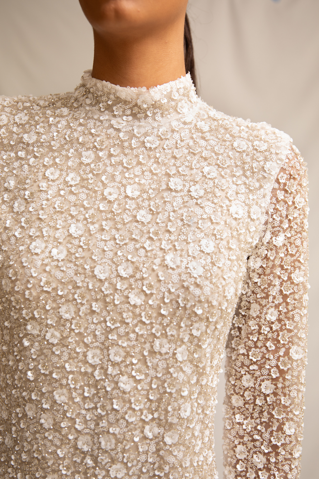 Alba White Long Sleeves Dress
