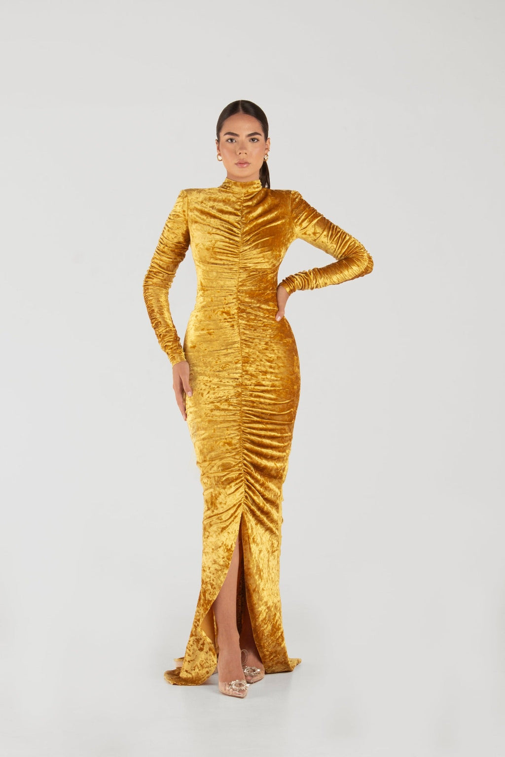 Mia Long Sleeves Velvet Dress